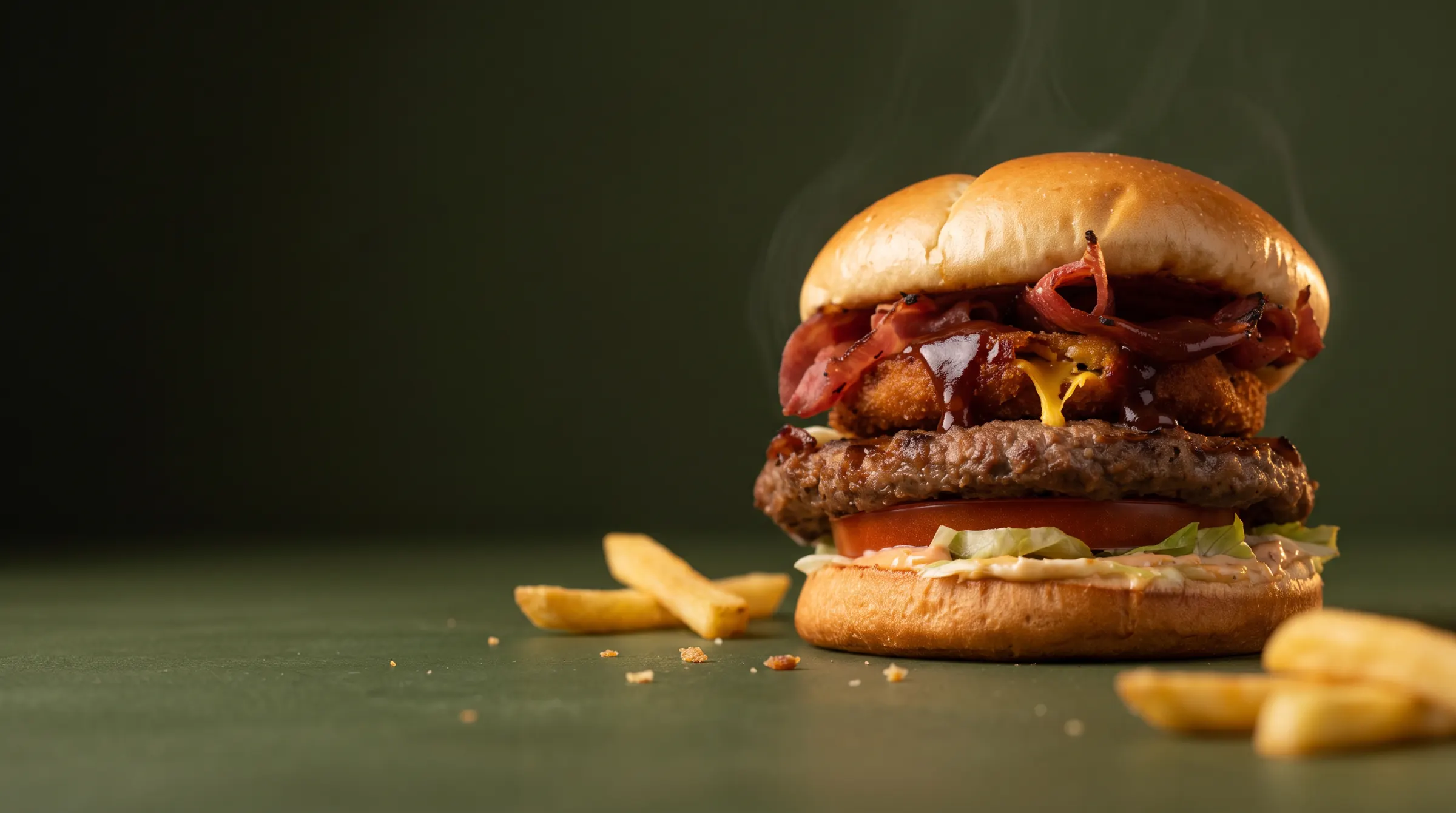 Soubra’s 24k burger with a fried cheddar patty and crispy beef bacon